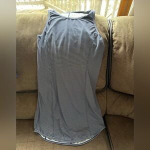 Title Nine Womens Navy Blue Striped Buttah Knit Athletic Tank Dress Size M